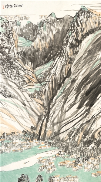 《再遇太阳天窗》 中国画 180cm×96.5cm 2025年