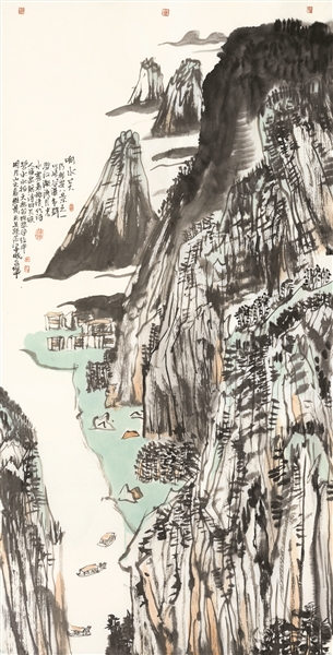 《响水关》 中国画 135cm×67.5cm 2025年